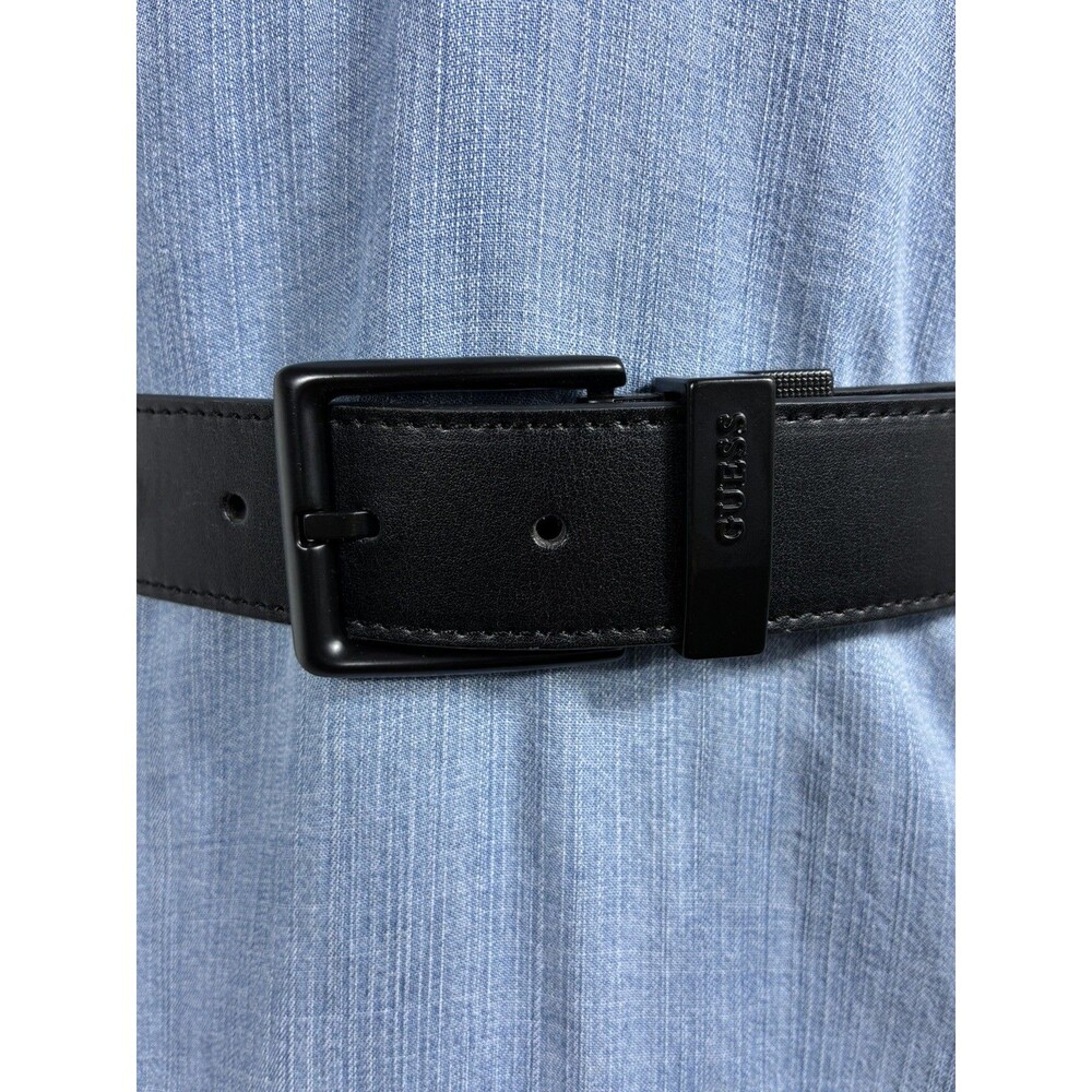 Guess Mens Belt Sz L 38-40 Black/Brown Reversible Black buckle Office Teacher